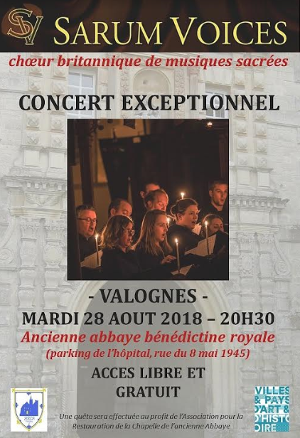 Mardi 28 Août 2018 – concert de Sarum Voices à la chapelle